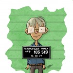 Drawing of Bill Gates mugshot